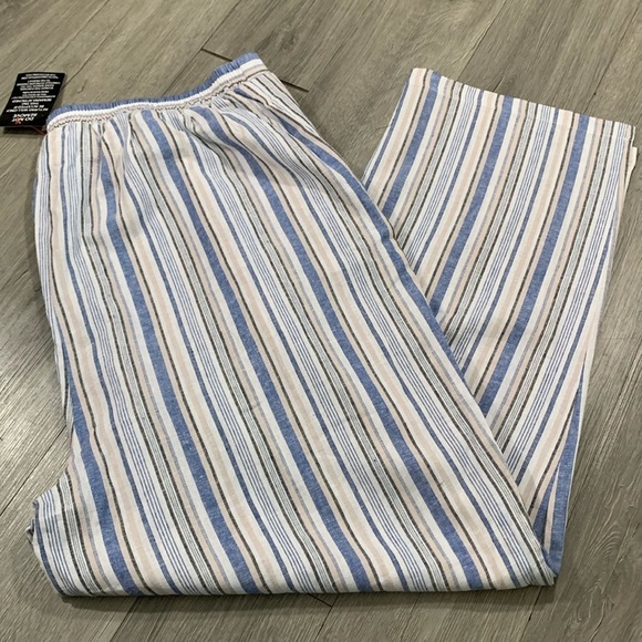 Woman Within Straight Leg Stripe Linen NWT Pants    size 26 - Picture 2 of 11